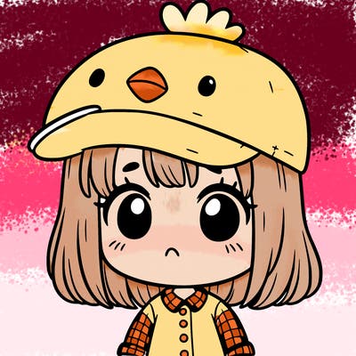 cute girl with chicken hat