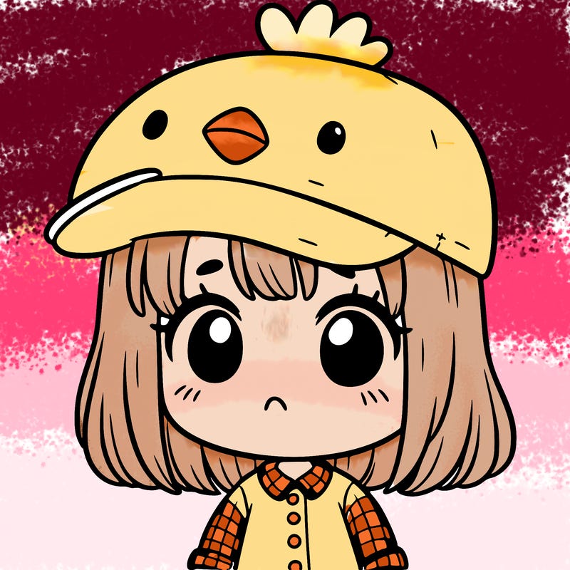 cute girl with chicken hat