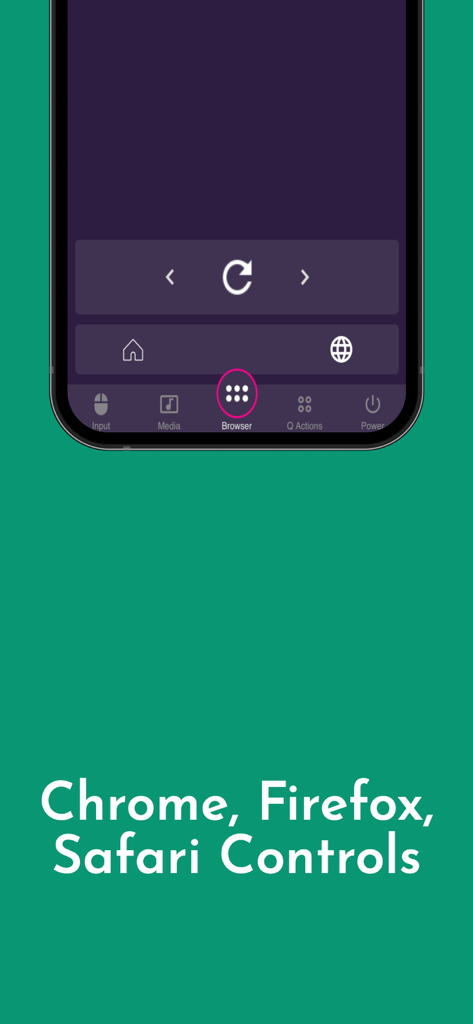 Interfaz de control remoto del navegador web para Chrome Firefox y Safari