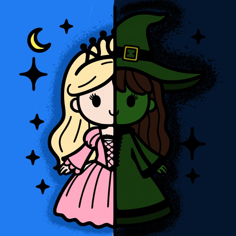 split princess and witch