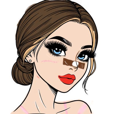 realistic girl with lashes