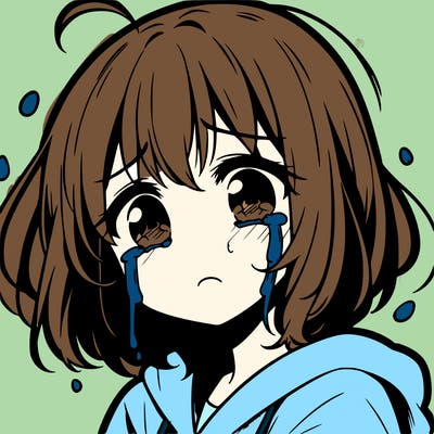 anime girl crying