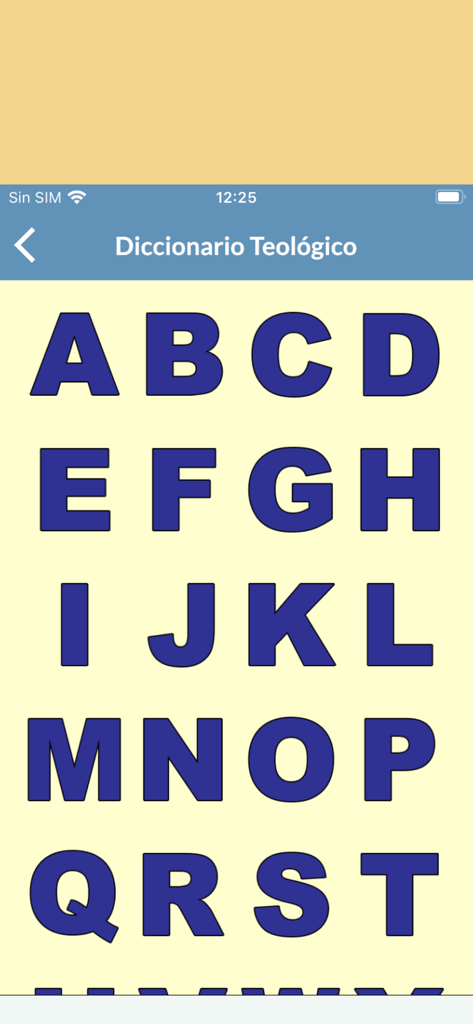 La Biblia de Jerusalén - Indice alfabetico del Diccionario Teologico de la aplicacion Biblia de Jerusalen.