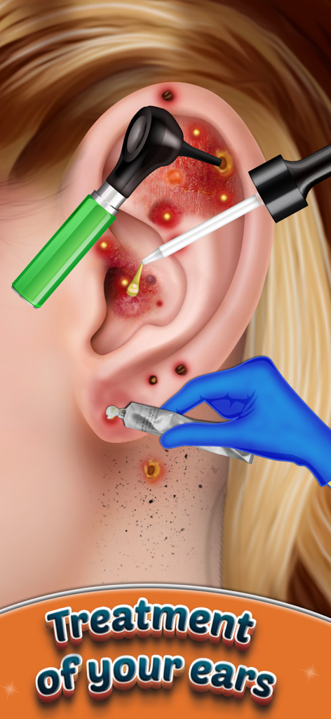 Makeover Makeup ASMR Sim Games - Tratamiento médico virtual de oído y cuidado de la piel en un juego simulador ASMR