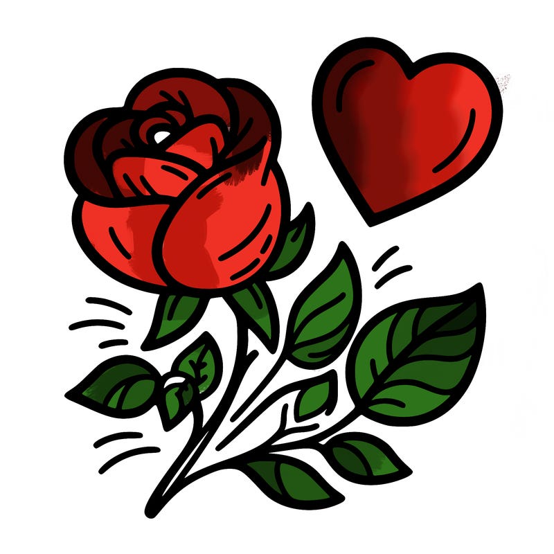 rose and heart
