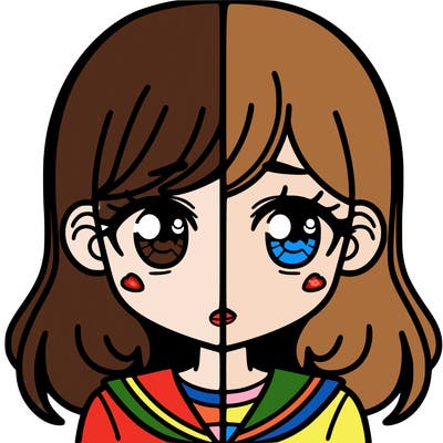 a split of a girl