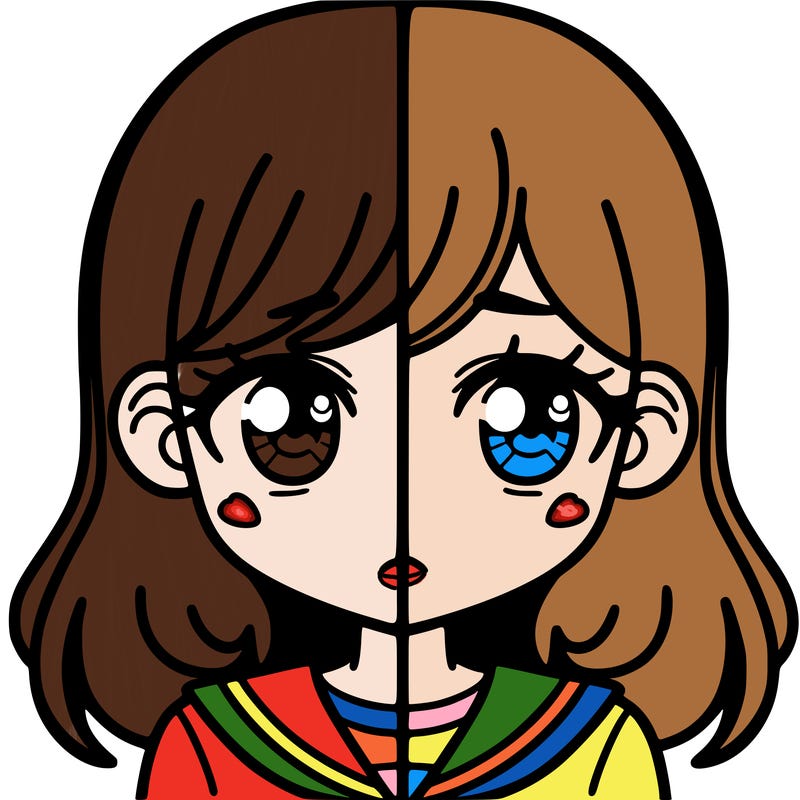 a split of a girl