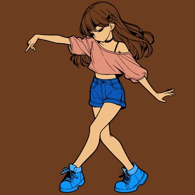 realistic girl danceing