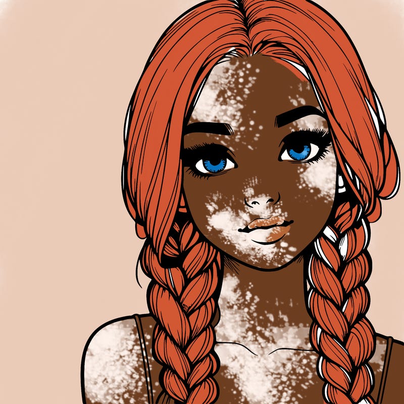 realistic girl with braids