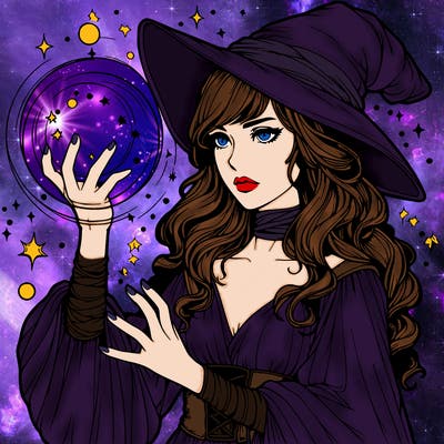 realistic women sorcerer using magic