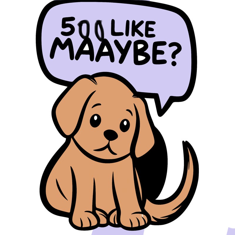a puppy that says 5 like maybe