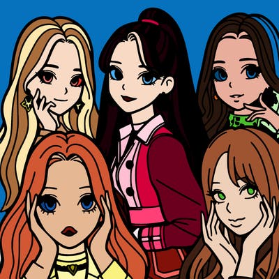 k-pop girl group realistic