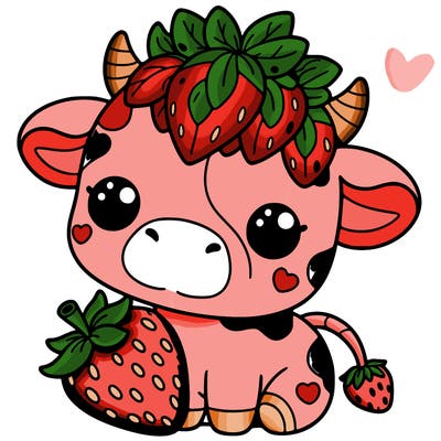 cute strawberry cow