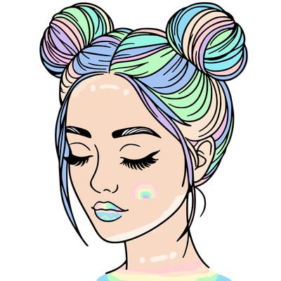 woman with hair buns
