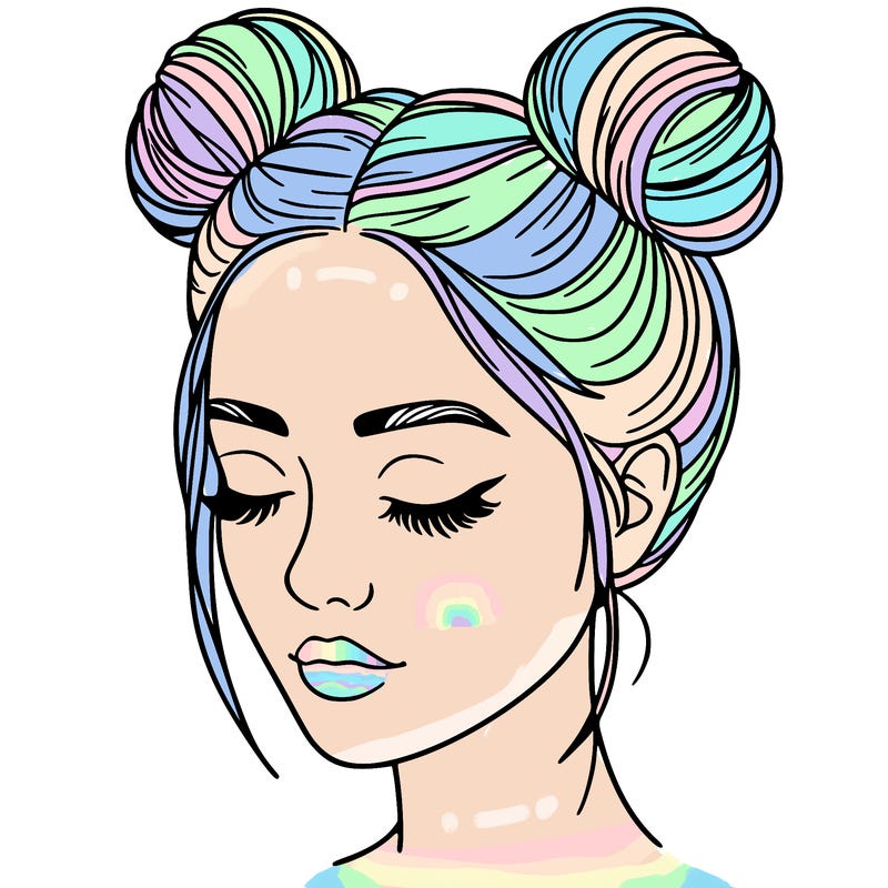 woman with hair buns