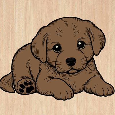 a cute realistic puppy