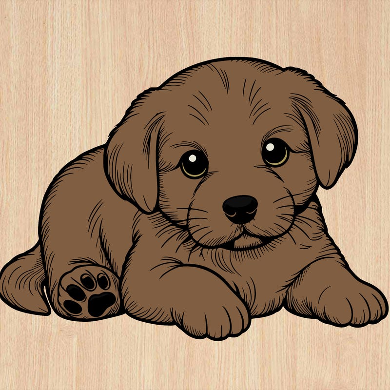 a cute realistic puppy