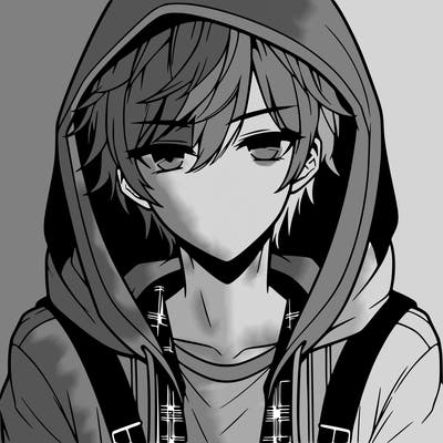 hot anime boy in hoodie