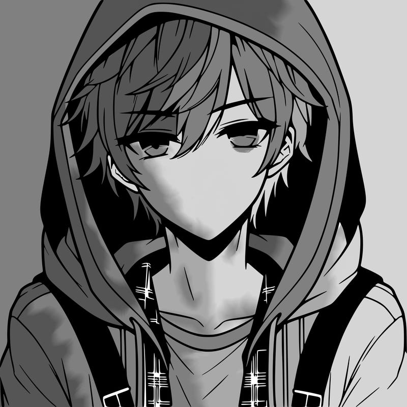 hot anime boy in hoodie