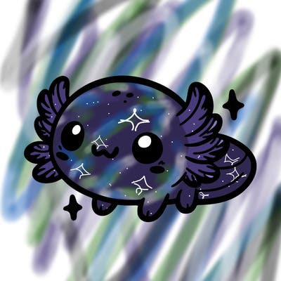 cute easy baby axolotl