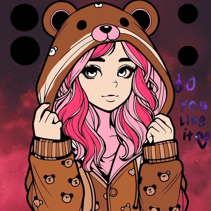 realistic girl in a animal pjs hoodie