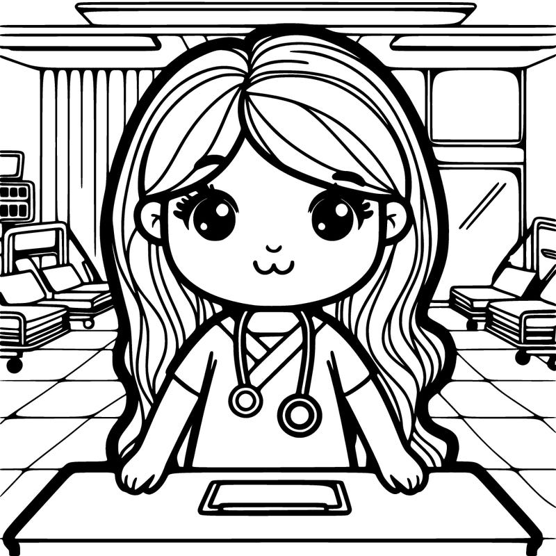 girl at hospital with long hair