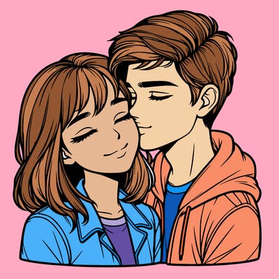 realistic girl and boy  love