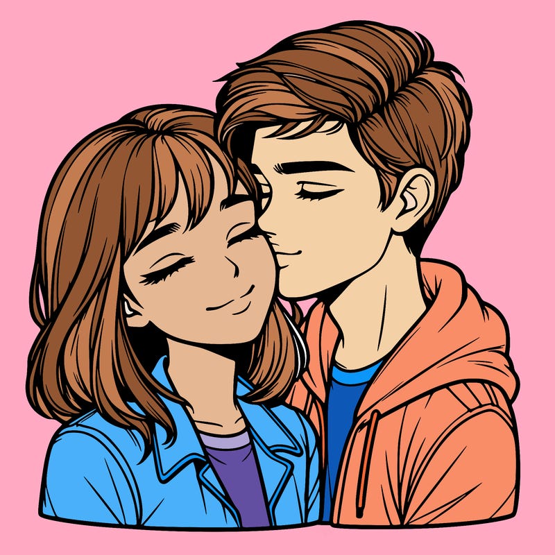 realistic girl and boy  love