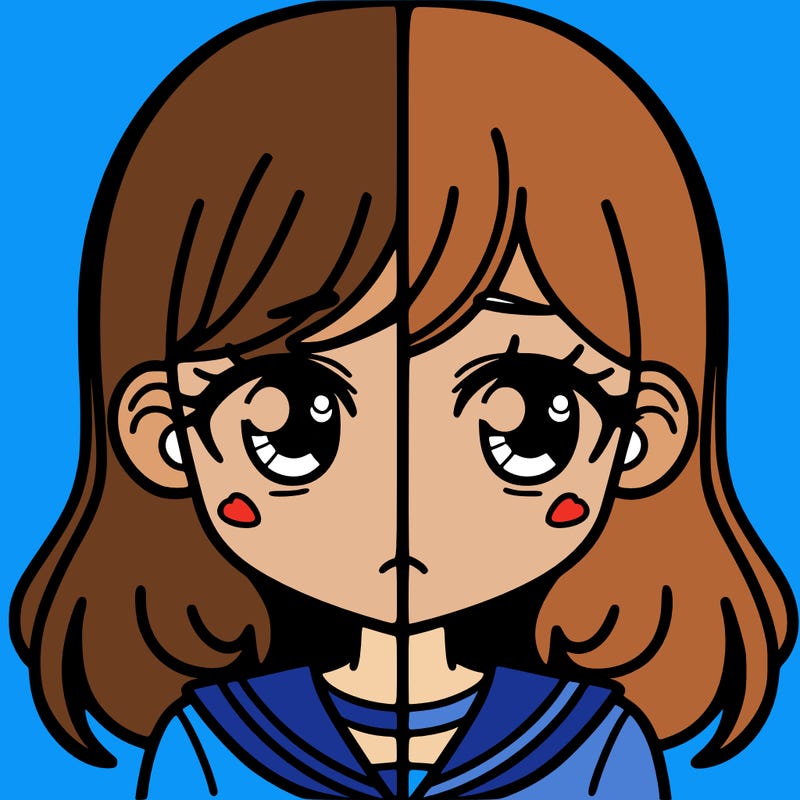 a split of a girl