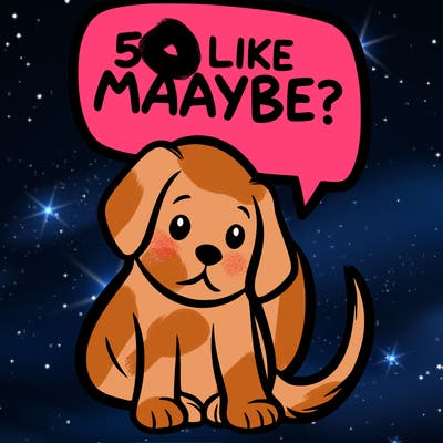 a puppy that says 5 like maybe