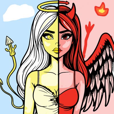 devil vs angel realistic girl