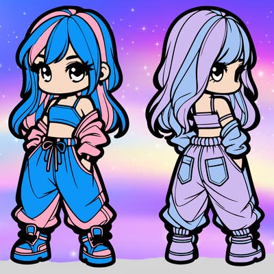 girl in crop top and baggy pants