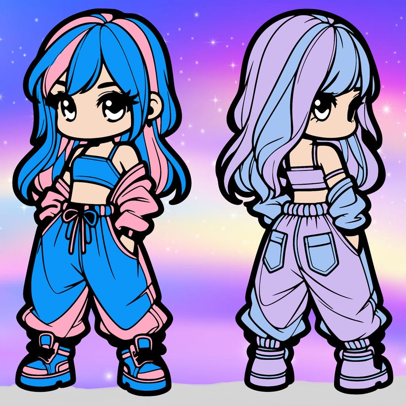 girl in crop top and baggy pants