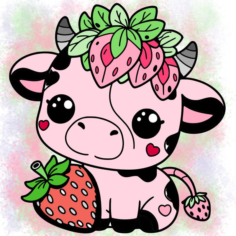 cute strawberry cow