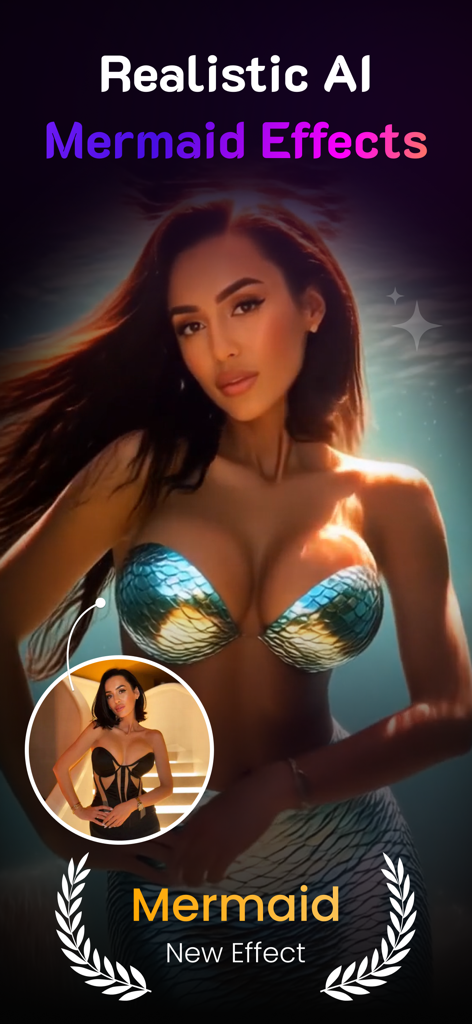 Twerk Video : Fuzzy Ai - Efeito de sereia realista com IA aplicado a uma foto de retrato