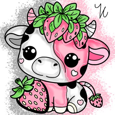 cute strawberry cow