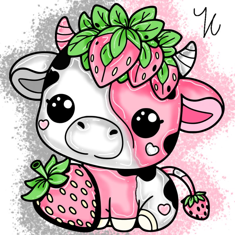 cute strawberry cow
