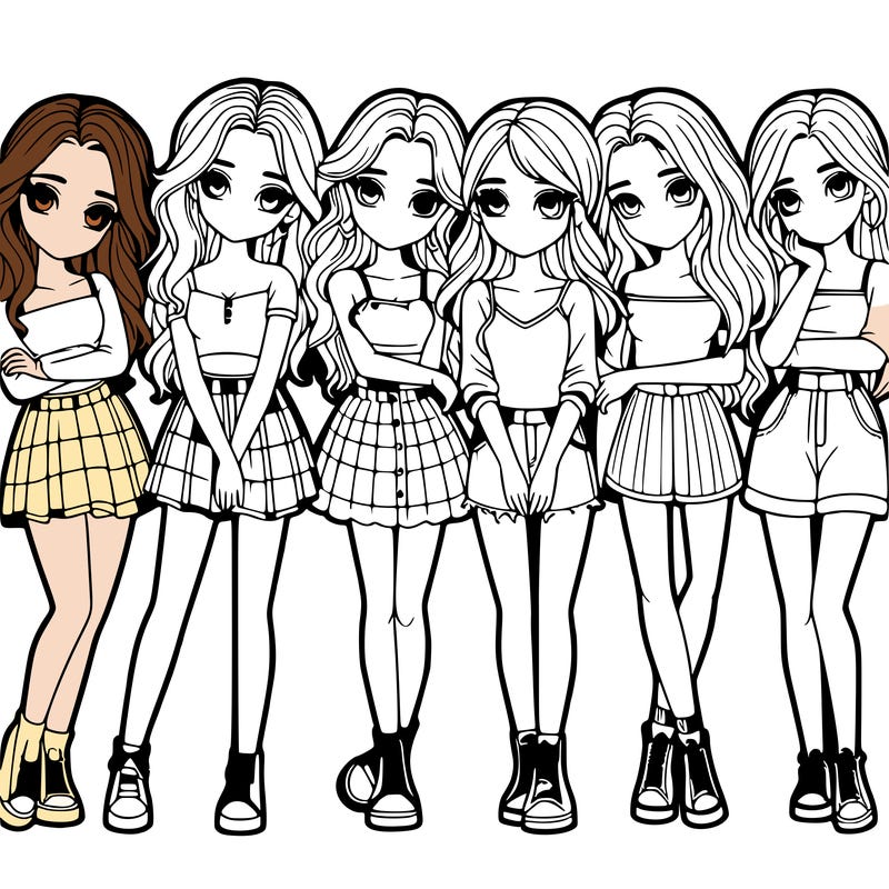 a group of girls realistic