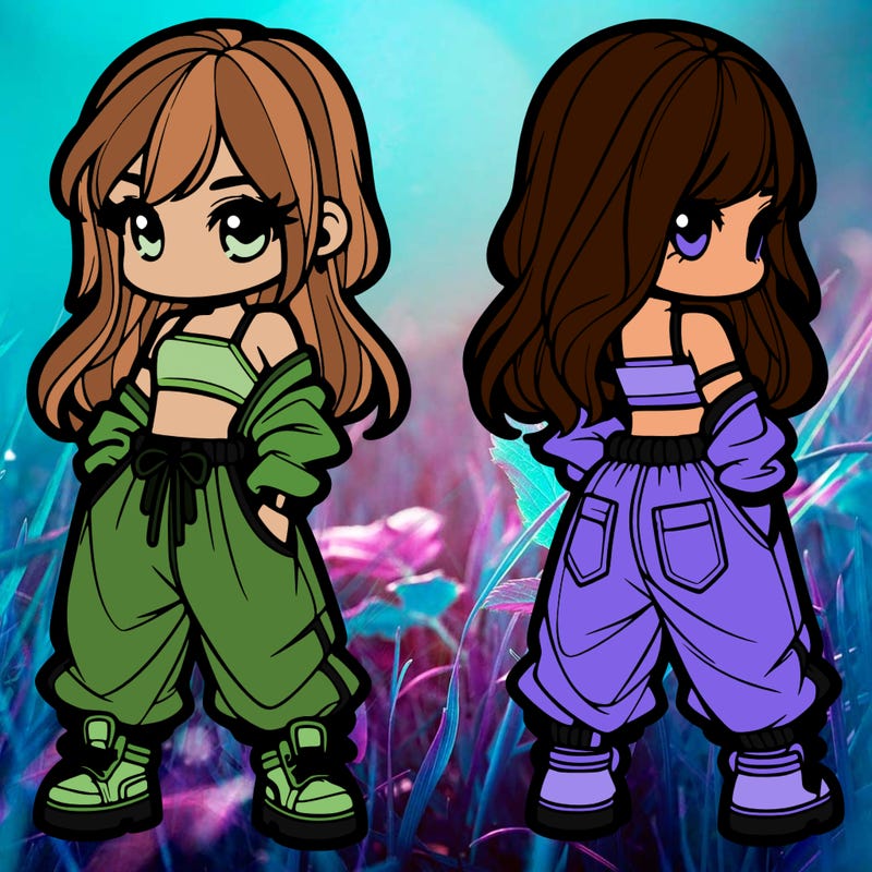 girl in crop top and baggy pants