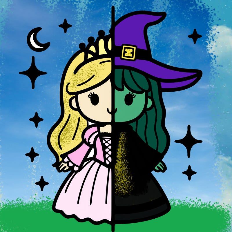 split princess and witch