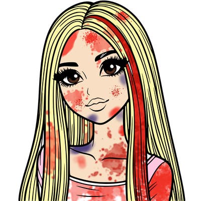 realistic girl with straight and long hair