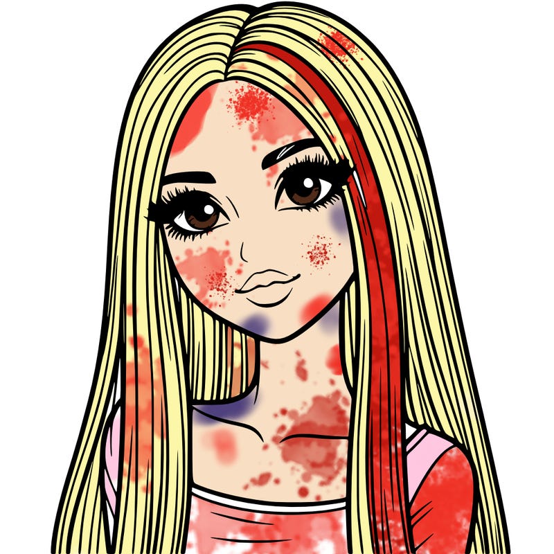 realistic girl with straight and long hair