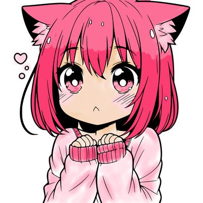 shy anime catgirl