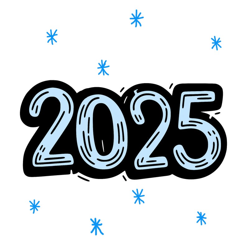 one line scrawled numbers sketch design “2025”