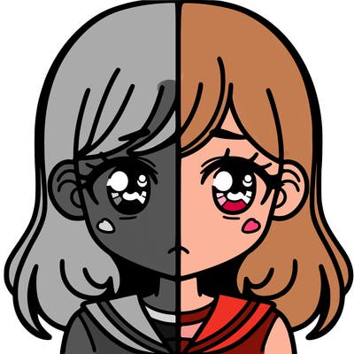 a split of a girl