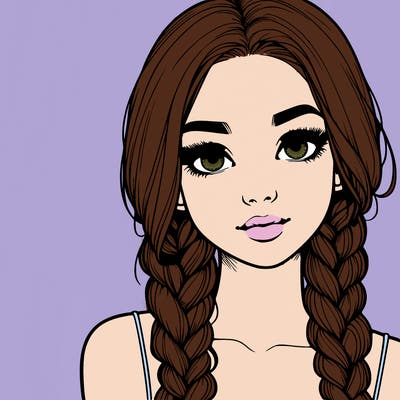 realistic girl with braids