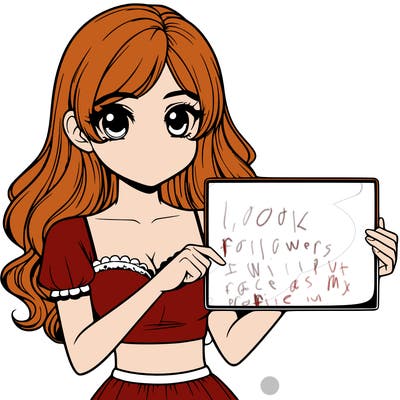 realistic pretty girl holding blank sign