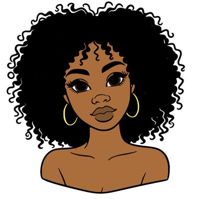 beautiful black woman with curly hair