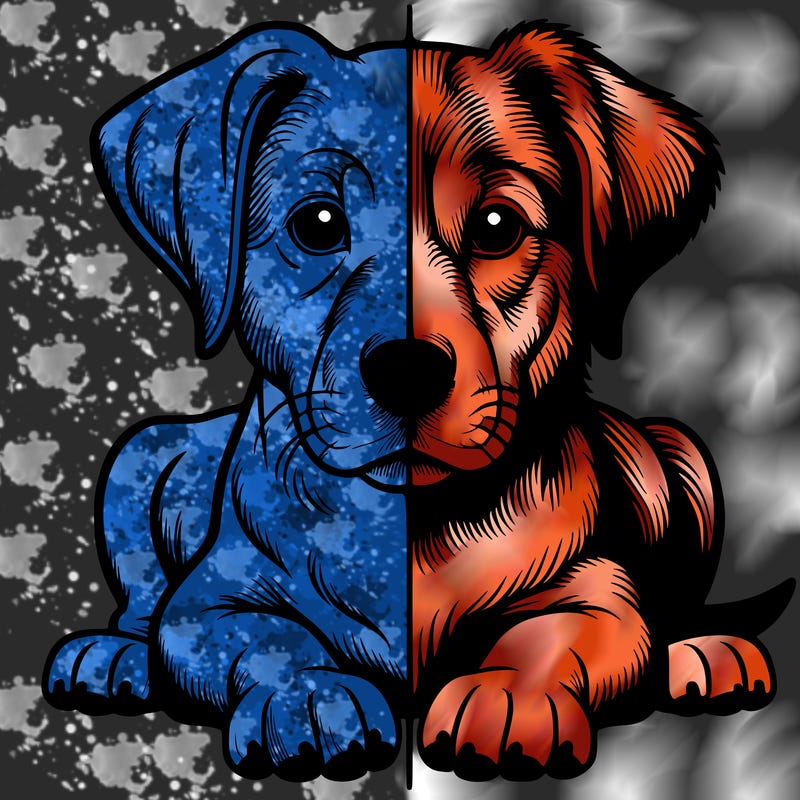 realistic dog split picture