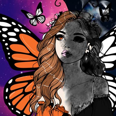 butterfly fairy realistic girl